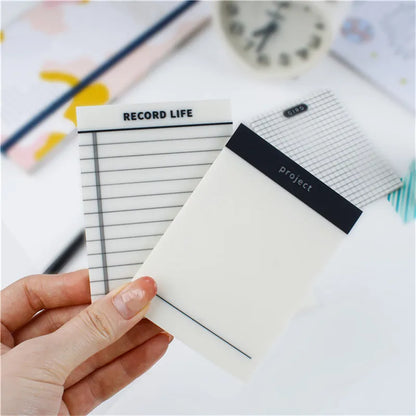 50 Sheets Transparent Waterproof Sticky Note Pads Notepads for School Stationery Office Supplies