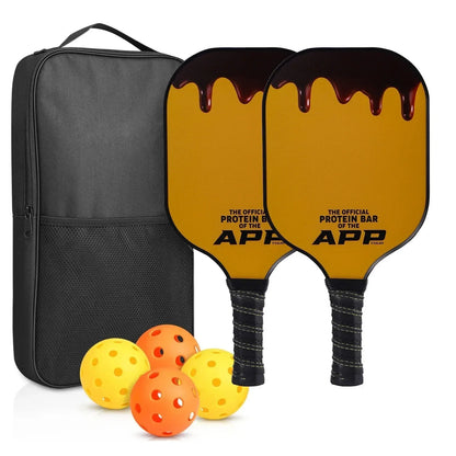 Pickleball Paddles Set Rackets Portable Racket Cover Carrying Bag Gift Kit USAPA Approved Indoor Outdoor Honeycomb Core 4 Balls