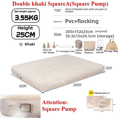 MOUNTAINHIKER Outdoor Inflatable Seating Mat Interior Air Mattress Mats Luxury Built-in Pump Thicken PVC Sleeping Bed Furniture